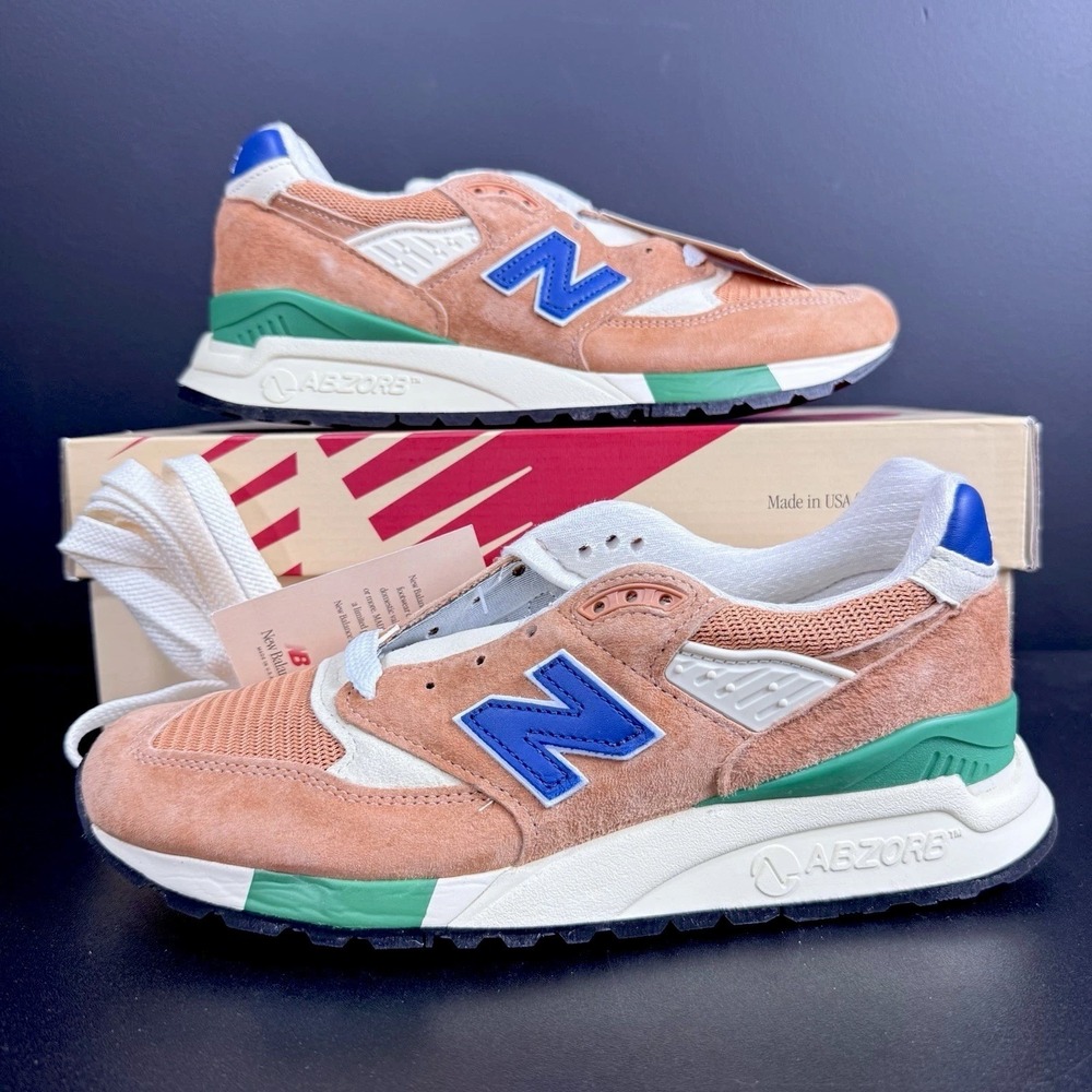 New Balance‎ 998 Men's Size 7.5 Teddy Santis Made in USA Orange Royal Blue